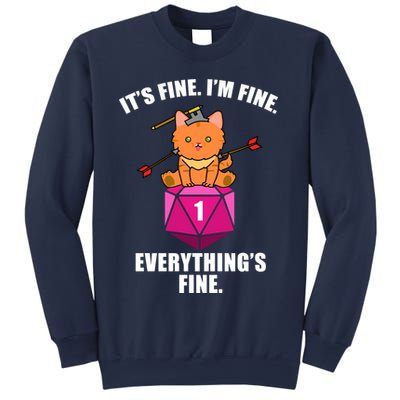 Everything's Fine Cute Cat DnD Sweatshirt