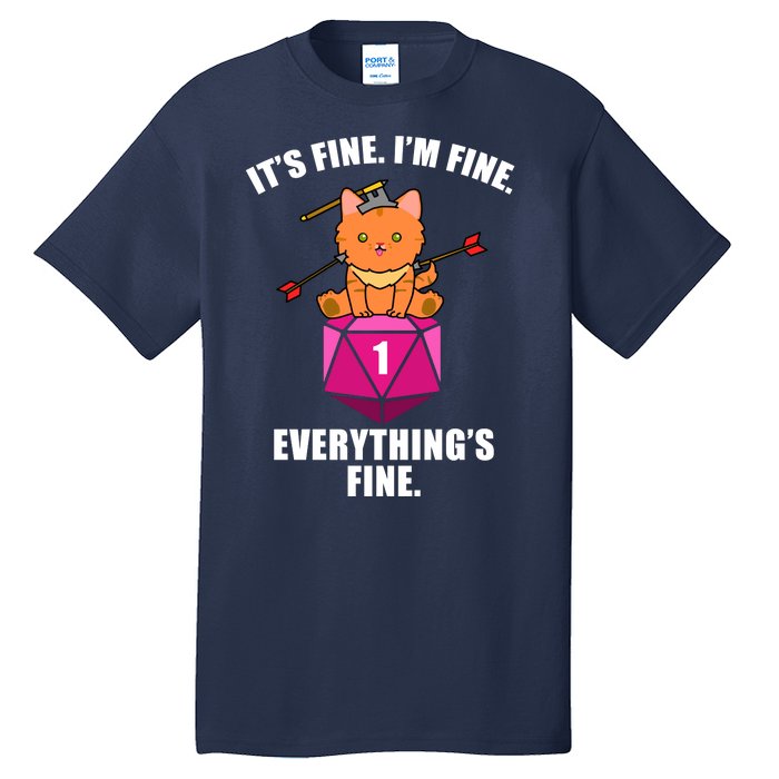 Everything's Fine Cute Cat DnD Tall T-Shirt