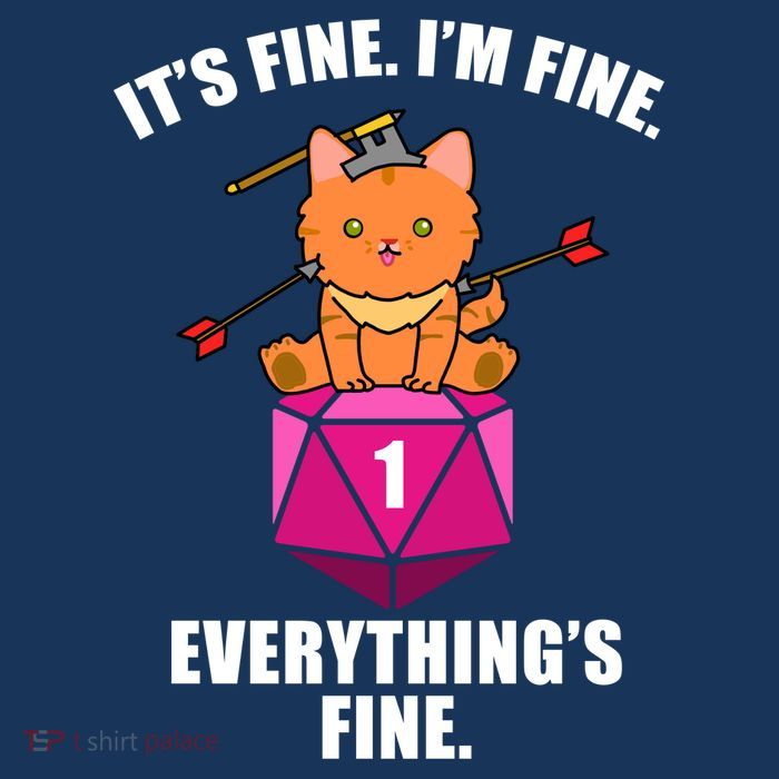 Everything's Fine Cute Cat DnD Button