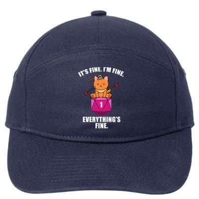 Everything's Fine Cute Cat DnD 7-Panel Snapback Hat