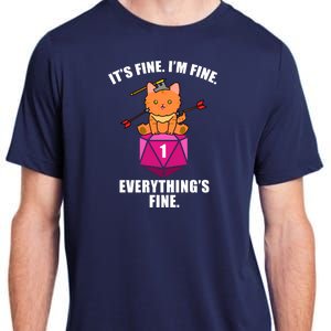 Everything's Fine Cute Cat DnD Adult ChromaSoft Performance T-Shirt