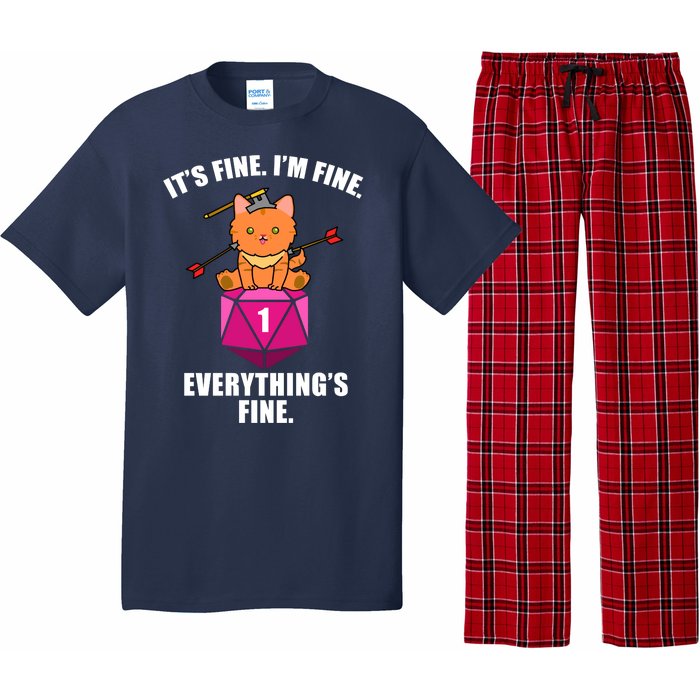 Everything's Fine Cute Cat DnD Pajama Set