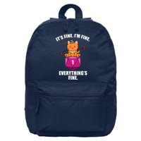 Everything's Fine Cute Cat DnD 16 in Basic Backpack