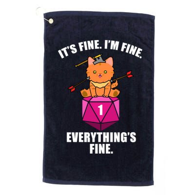 Everything's Fine Cute Cat DnD Golf Towel
