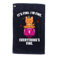 Everything's Fine Cute Cat DnD Golf Towel