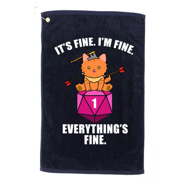 Everything's Fine Cute Cat DnD Golf Towel