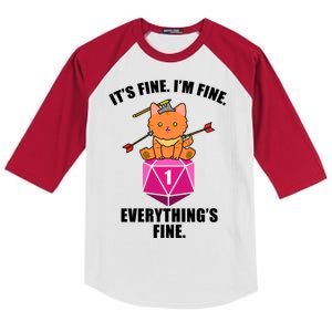 Everything's Fine Cute Cat DnD Kids Colorblock Raglan Jersey