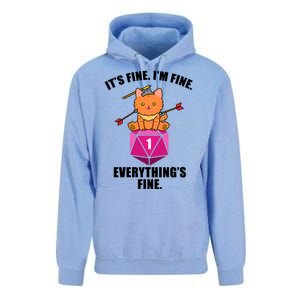 Everything's Fine Cute Cat DnD Unisex Surf Hoodie