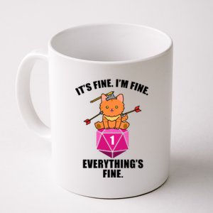 Everything's Fine Cute Cat DnD Coffee Mug