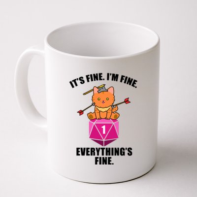 Everything's Fine Cute Cat DnD Coffee Mug