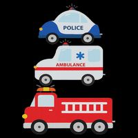 Emergency Vehicles Fire Truck Police Car Ambulance Cars Wool Snapback Cap