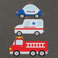 Emergency Vehicles Fire Truck Police Car Ambulance Cars Cotton Canvas Backpack