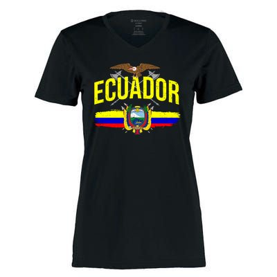 Ecuador Vintage Flag Women's Momentum V-Neck T-Shirt