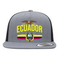 Ecuador Vintage Flag Flat Bill Trucker Hat