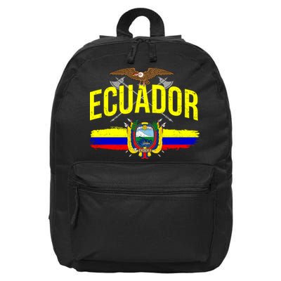 Ecuador Vintage Flag 16 in Basic Backpack