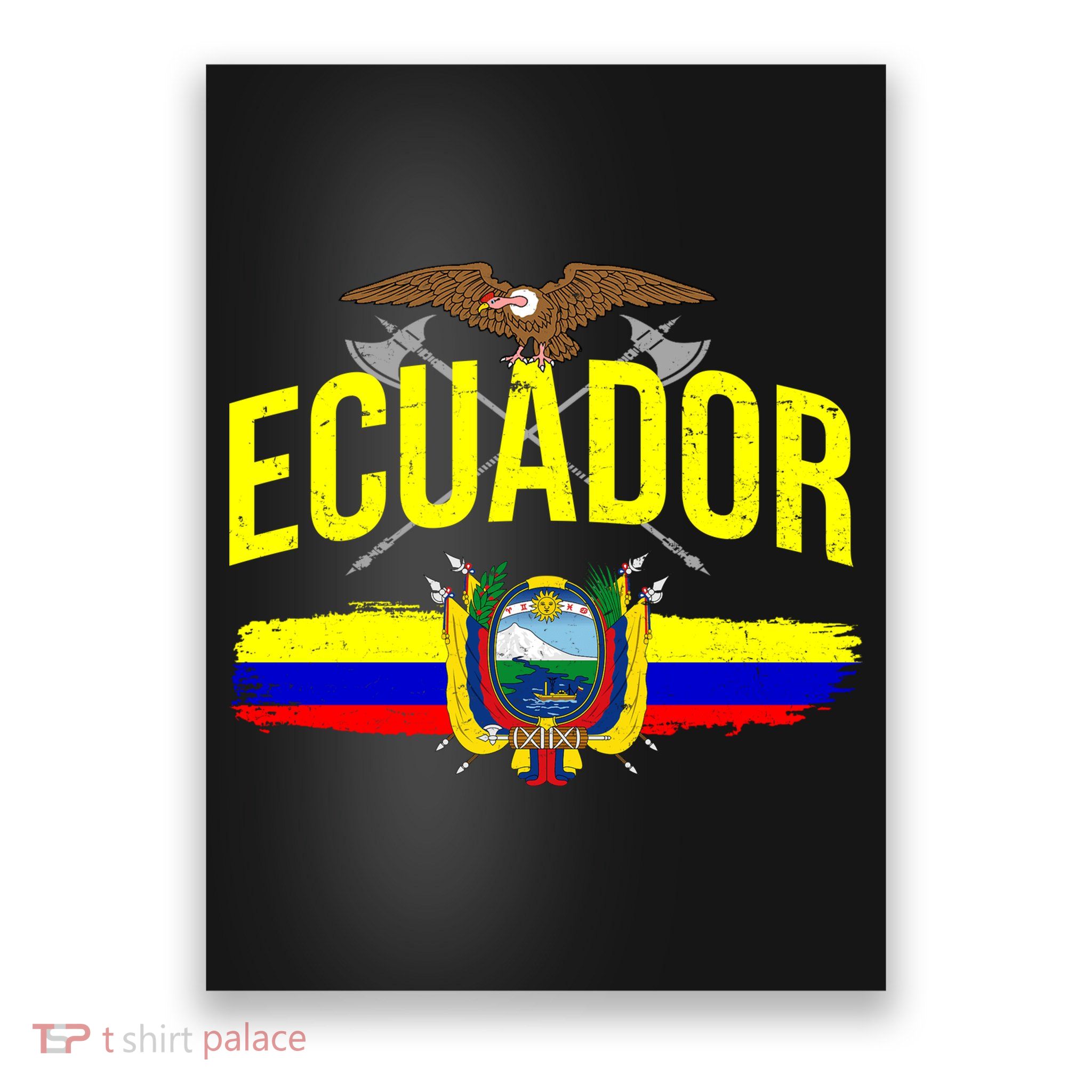 Ecuador Vintage Flag Poster