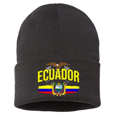 Ecuador Vintage Flag Sustainable Knit Beanie