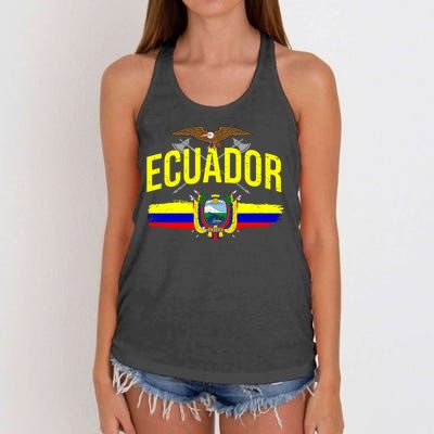 Ecuador Vintage Flag Women's Knotted Racerback Tank