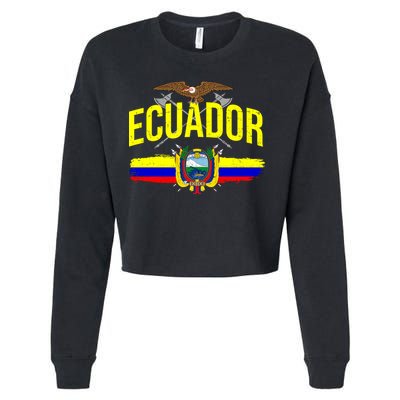 Ecuador Vintage Flag Cropped Pullover Crew