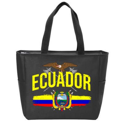 Ecuador Vintage Flag Zip Tote Bag