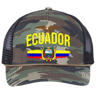 Ecuador Vintage Flag Retro Rope Trucker Hat Cap