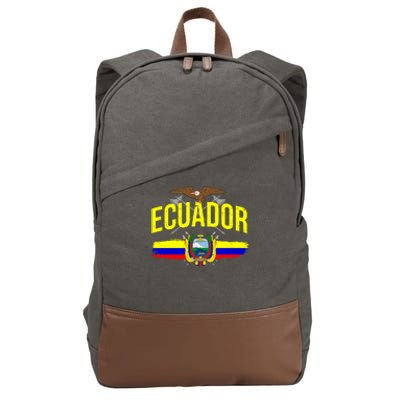 Ecuador Vintage Flag Cotton Canvas Backpack