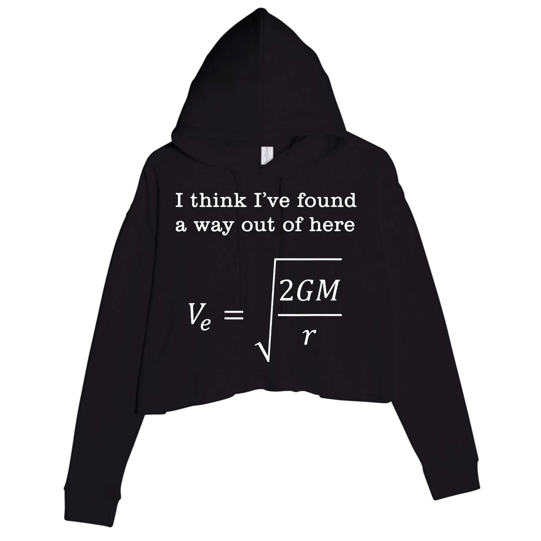 Escape Velocity Gravity Physics Engineer Crop Fleece Hoodie