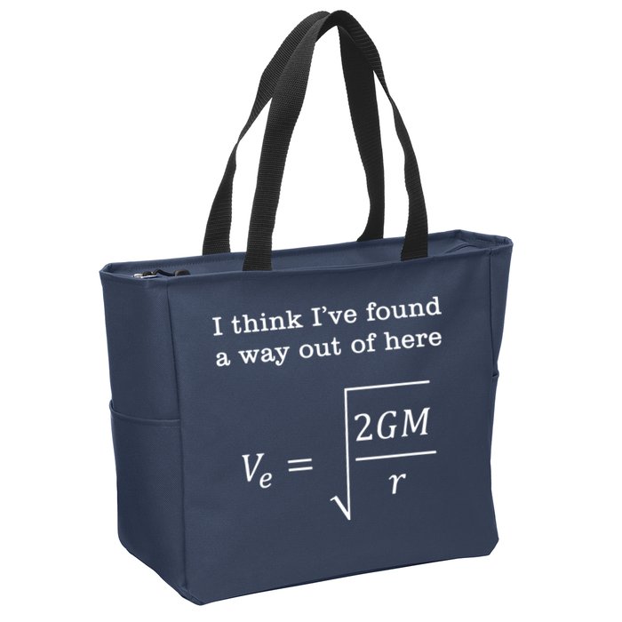 Escape Velocity Gravity Physics Engineer Zip Tote Bag