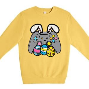 Easter Video Game Bunny Eggs Gaming Gamern Premium Crewneck Sweatshirt