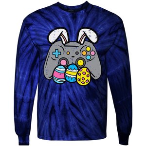 Easter Video Game Bunny Eggs Gaming Gamern Tie-Dye Long Sleeve Shirt