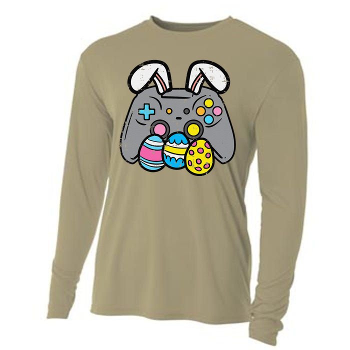 Easter Video Game Bunny Eggs Gaming Gamern Cooling Performance Long Sleeve Crew