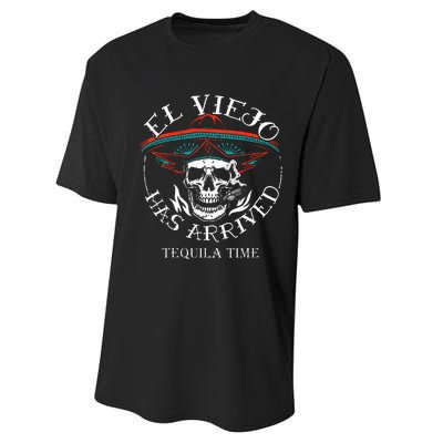 El Viejo Has Arrived Tequila Time Vintage Performance Sprint T-Shirt