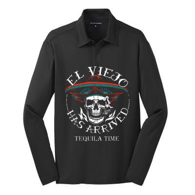 El Viejo Has Arrived Tequila Time Vintage Silk Touch Performance Long Sleeve Polo