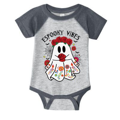 Espooky Vibes Halloween Ghost Mexican Concha Spooky Mama Gift Infant Baby Jersey Bodysuit