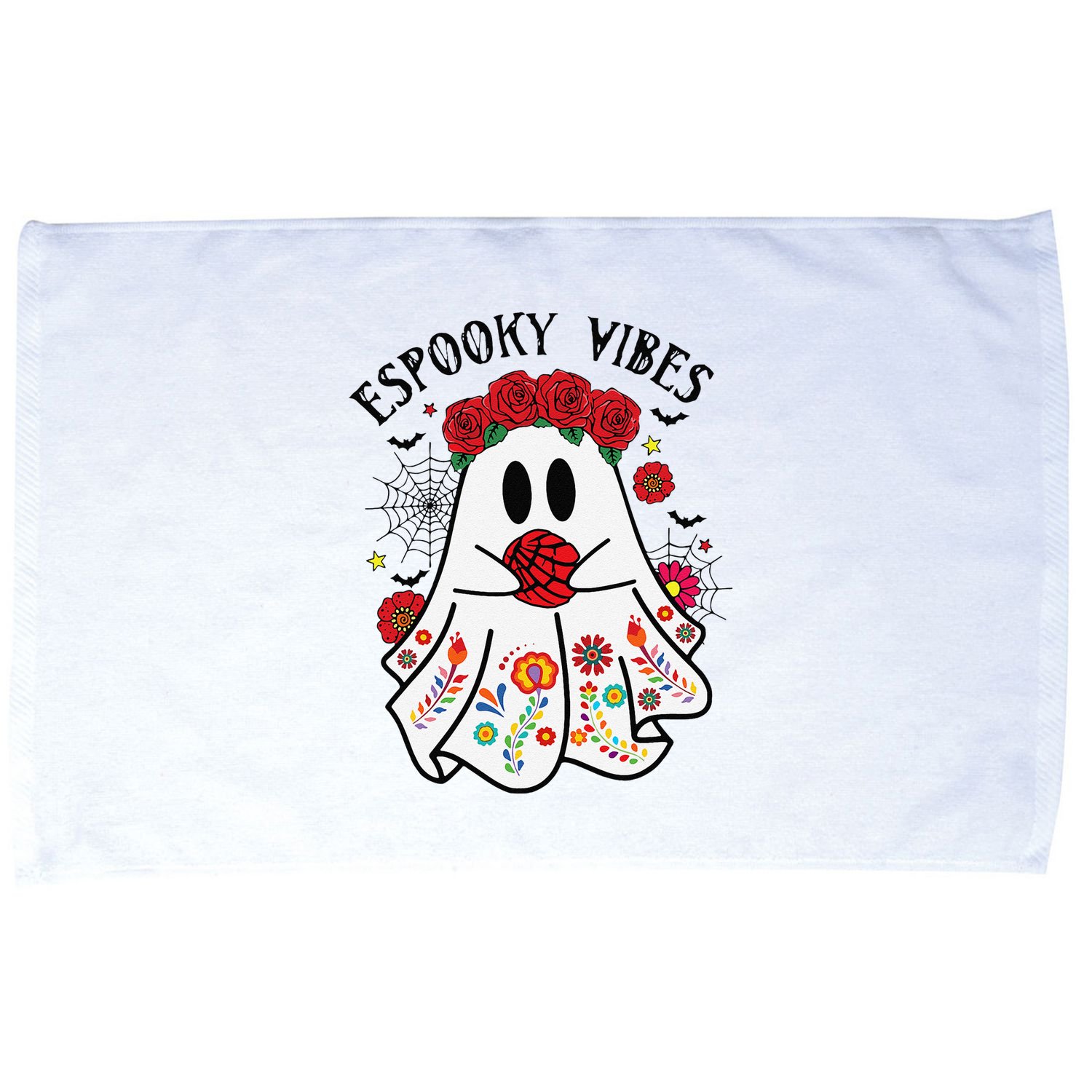 Espooky Vibes Halloween Ghost Mexican Concha Spooky Mama Gift Microfiber Hand Towel
