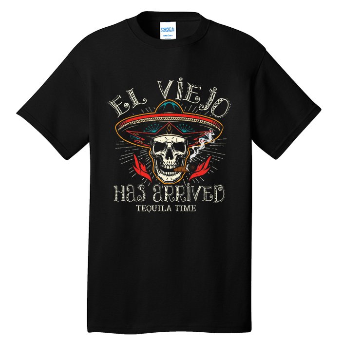 El Viejo Has Arrived Tequila Time Vintage Tall T-Shirt