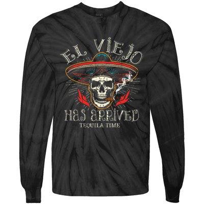 El Viejo Has Arrived Tequila Time Vintage Tie-Dye Long Sleeve Shirt