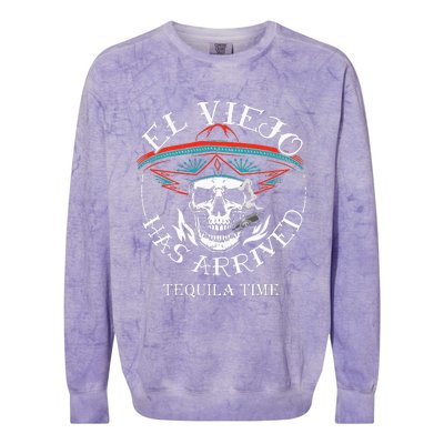 El Viejo Has Arrived Tequila Time Vintage Colorblast Crewneck Sweatshirt