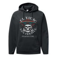 El Viejo Has Arrived Tequila Time Vintage Performance Fleece Hoodie