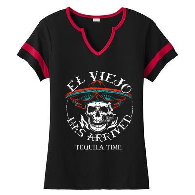 El Viejo Has Arrived Tequila Time Vintage Ladies Halftime Notch Neck Tee