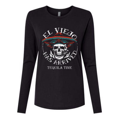 El Viejo Has Arrived Tequila Time Vintage Womens Cotton Relaxed Long Sleeve T-Shirt