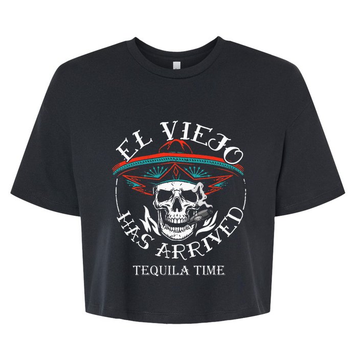 El Viejo Has Arrived Tequila Time Vintage Bella+Canvas Jersey Crop Tee