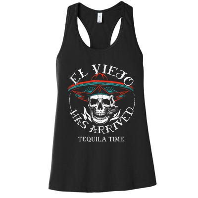 El Viejo Has Arrived Tequila Time Vintage Women's Racerback Tank