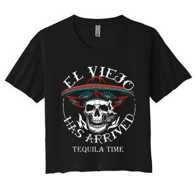 El Viejo Has Arrived Tequila Time Vintage Women's Crop Top Tee