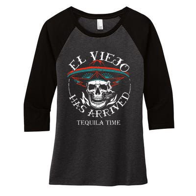 El Viejo Has Arrived Tequila Time Vintage Women's Tri-Blend 3/4-Sleeve Raglan Shirt