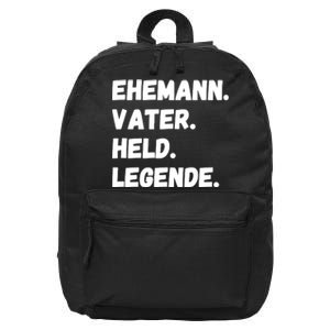 Ehemann Vater Held Legende 16 in Basic Backpack