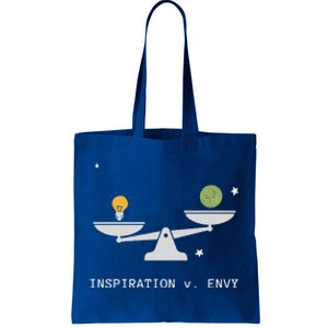 Envy Vs. Inspiration Motivational Confidence Fitness Workout Tote Bag