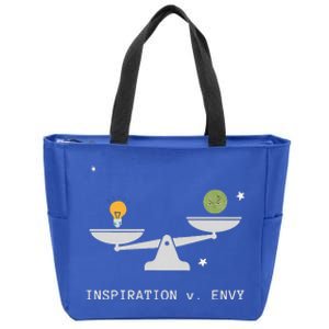 Envy Vs. Inspiration Motivational Confidence Fitness Workout Zip Tote Bag