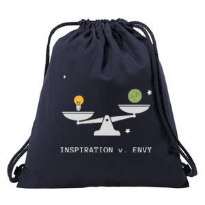 Envy Vs. Inspiration Motivational Confidence Fitness Workout Drawstring Bag