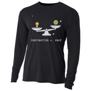 Envy Vs. Inspiration Motivational Confidence Fitness Workout Cooling Performance Long Sleeve Crew